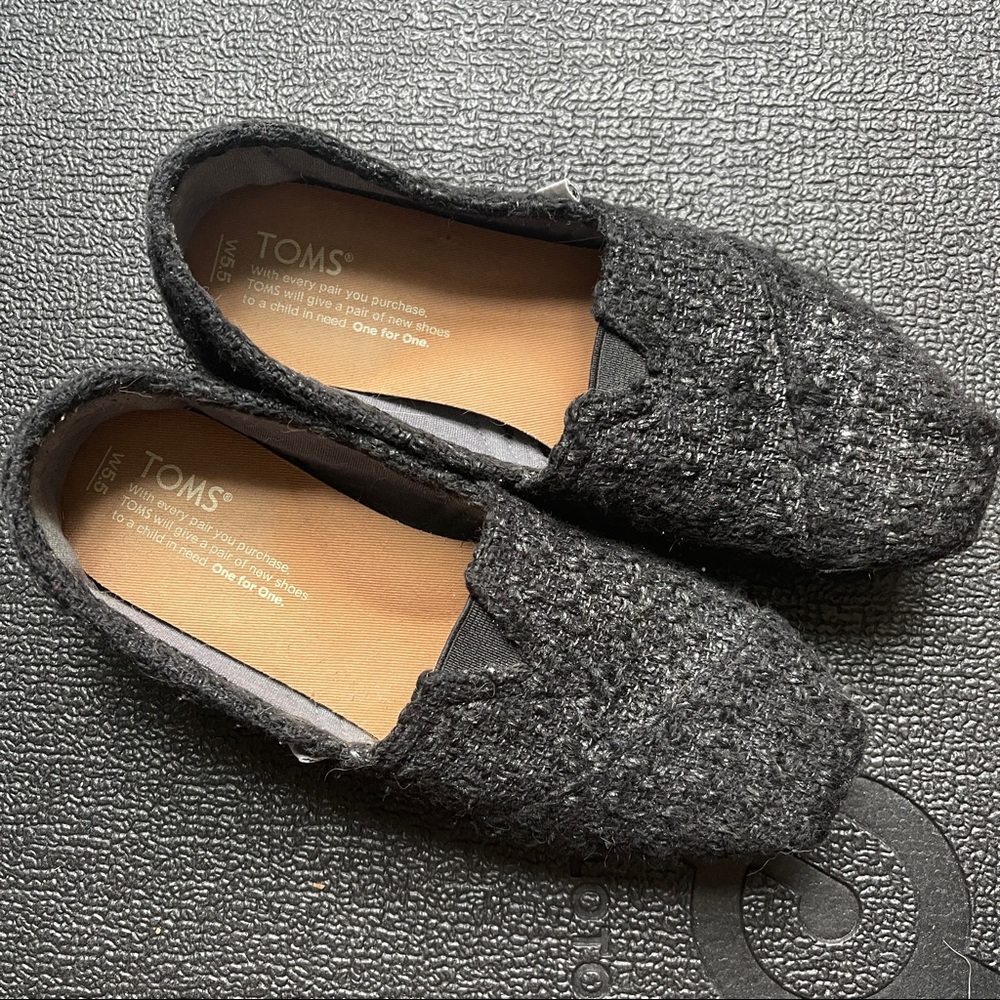TOMS Alpargata in Black Wool
